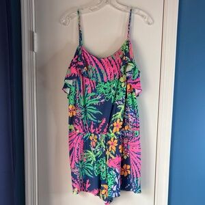 Lilly Pulitzer Navy, Hot Pink & Lime Tropical Romper